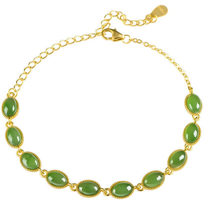 Natural Hetian Jade BiYu Bracelet – S925 Silver Jade Bracelet for Women - STAR8S