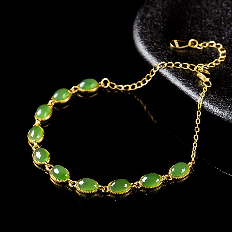 Natural Hetian Jade BiYu Bracelet – S925 Silver Jade Bracelet for Women - STAR8S