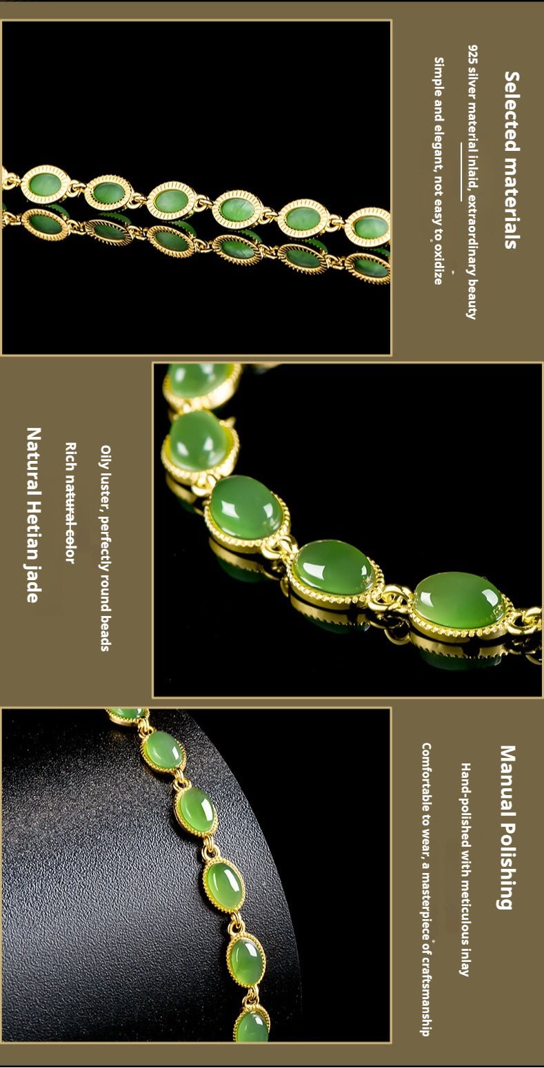 Natural Hetian Jade BiYu Bracelet – S925 Silver Jade Bracelet for Women - STAR8S