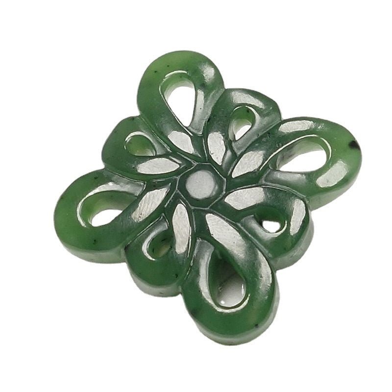 Natural Hetian Jade Chinese Knot Pendant - Green Jadeite Ruyi Knot Necklace, Lucky Jade Pendant for Men & Women - STAR8S