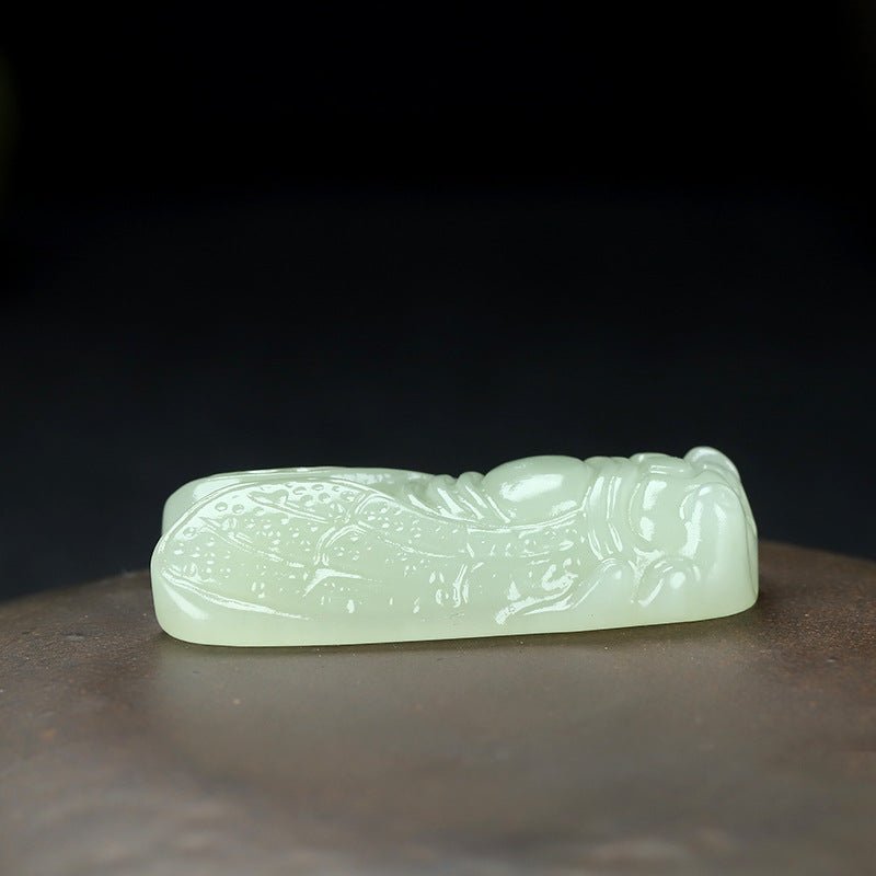 natural hetian jade cicada pendant, white jade handcrafted necklace for men and women 🍃🐞 - star8s