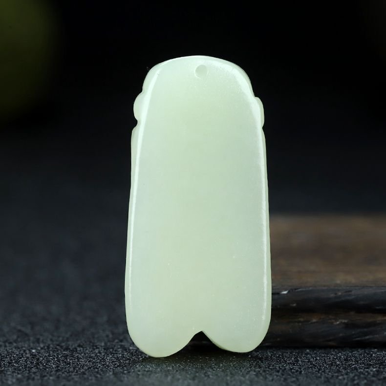 Natural Hetian Jade Cicada Pendant, White Jade Handcrafted Necklace for Men and Women 🍃🐞 - STAR8S