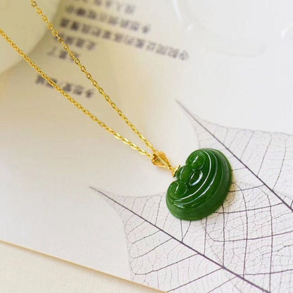 Natural Hetian Jade Earrings & Necklace Set – Cloud Design, 12mm, Simple & Versatile Jewelry Gift for Women - STAR8S
