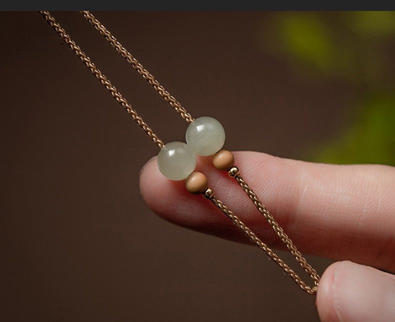 Natural Hetian Jade Gourd Pendant Necklace for Women - STAR8S