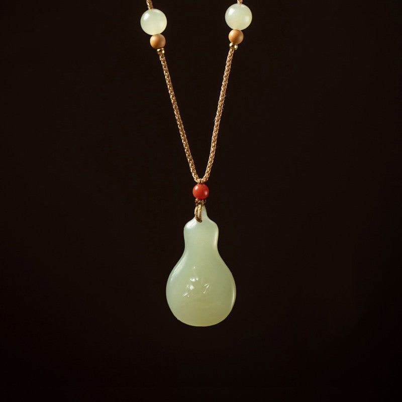 Natural Hetian Jade Gourd Pendant Necklace for Women - STAR8S