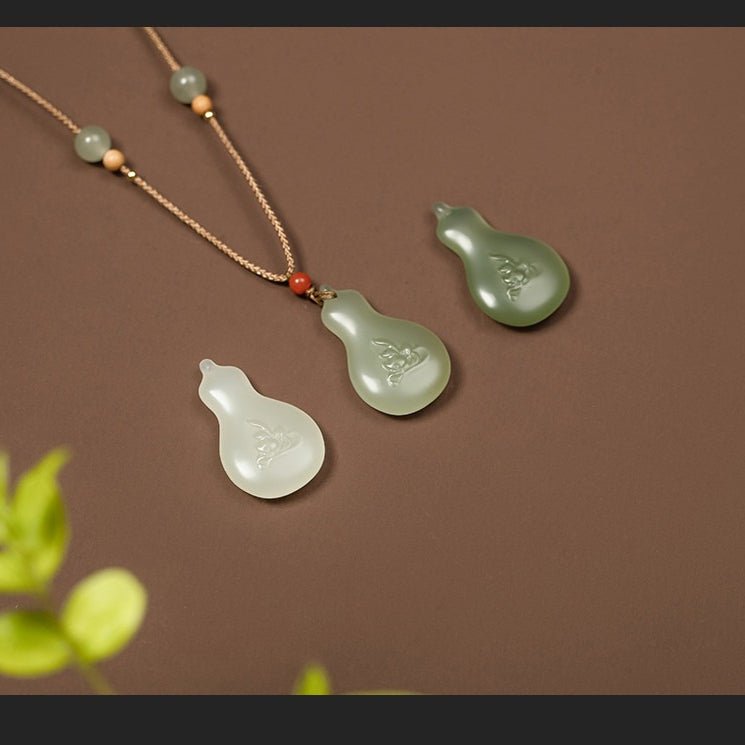 natural hetian jade gourd pendant necklace for women - star8s