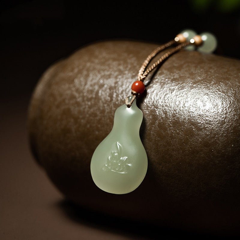Natural Hetian Jade Gourd Pendant Necklace for Women - STAR8S