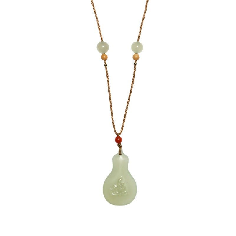 Natural Hetian Jade Gourd Pendant Necklace for Women - STAR8S