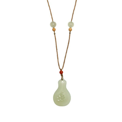 Natural Hetian Jade Gourd Pendant Necklace for Women - STAR8S