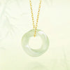 Natural Hetian Jade Green Mobius Ring Pendant Necklace - Elegant Men & Women Jewelry, Light Luxury