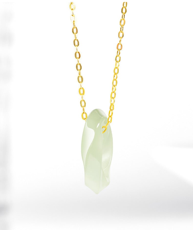 Natural Hetian Jade Green Mobius Ring Pendant Necklace - Elegant Men & Women Jewelry, Light Luxury - STAR8S