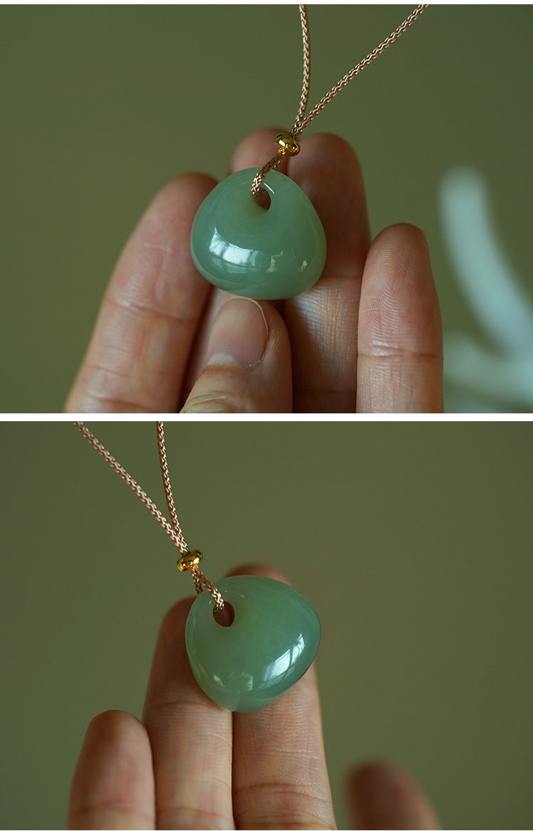 natural hetian jade green pendant - green jade lock pendant for bags lucky & minimalist - star8s