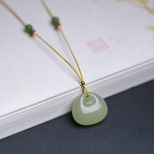 Natural Hetian Jade Mini Backpack Pendant Necklace – Simple & Versatile Unisex Jewelry Gift - STAR8S