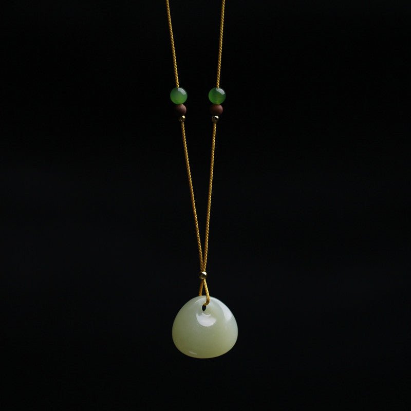 Natural Hetian Jade Mini Backpack Pendant Necklace – Simple & Versatile Unisex Jewelry Gift - STAR8S