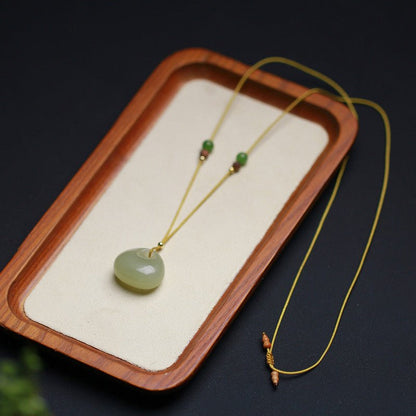 Natural Hetian Jade Mini Backpack Pendant Necklace – Simple & Versatile Unisex Jewelry Gift - STAR8S