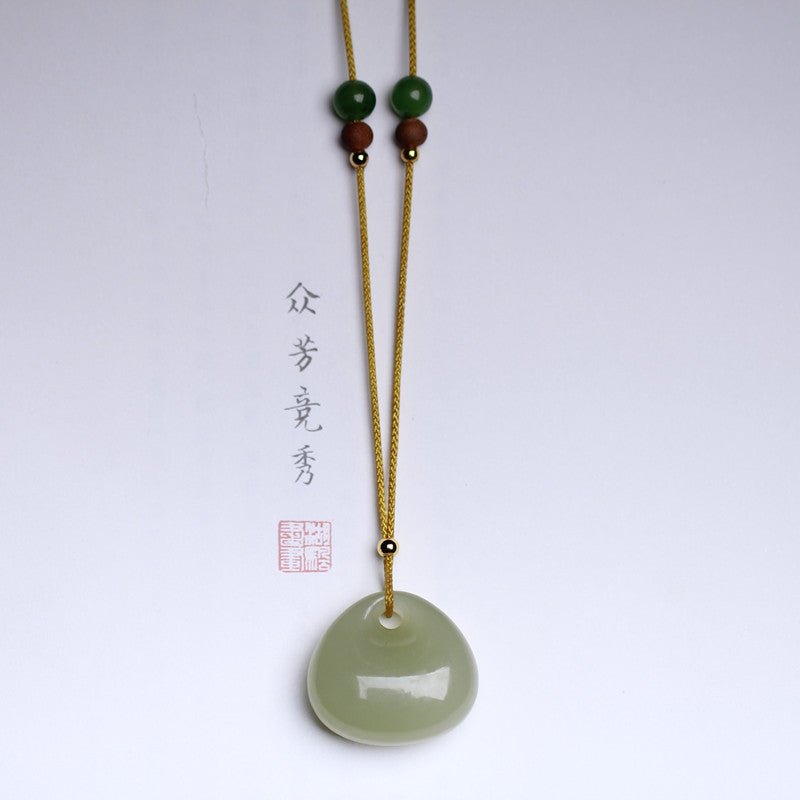 natural hetian jade mini backpack pendant necklace – simple & versatile unisex jewelry gift - star8s
