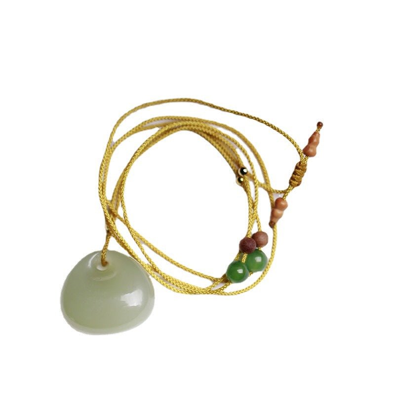 Natural Hetian Jade Mini Backpack Pendant Necklace – Simple & Versatile Unisex Jewelry Gift - STAR8S