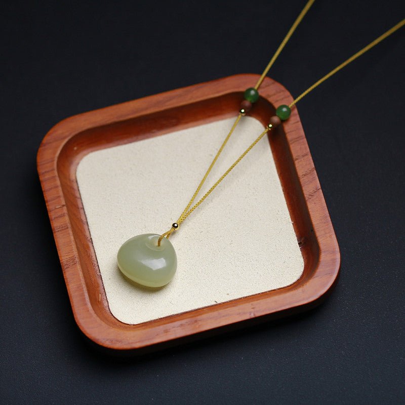 natural hetian jade mini backpack pendant necklace – simple & versatile unisex jewelry gift - star8s