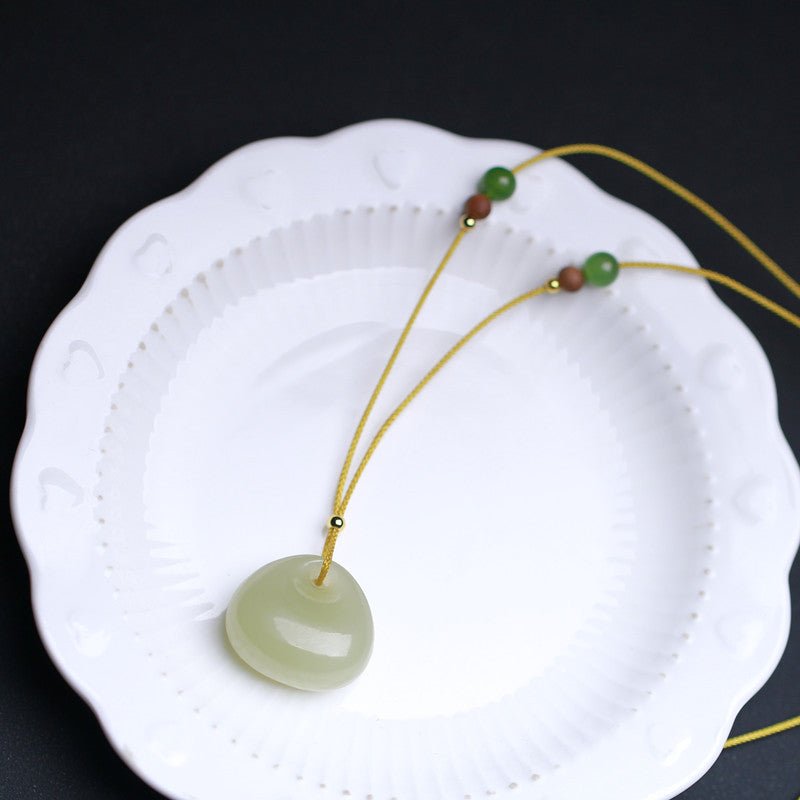 Natural Hetian Jade Mini Backpack Pendant Necklace – Simple & Versatile Unisex Jewelry Gift - STAR8S