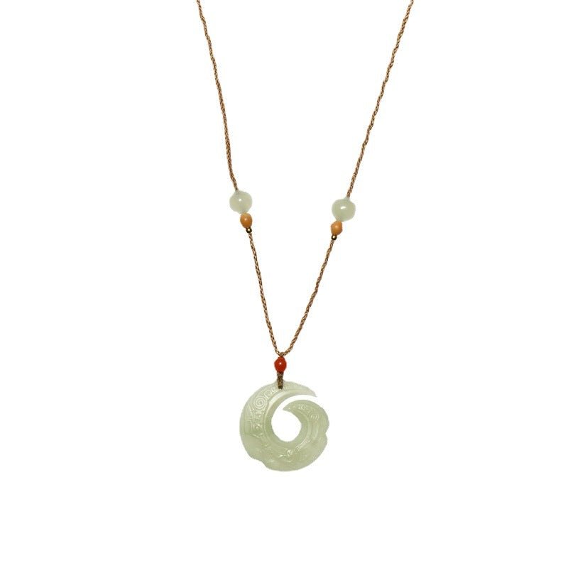 Natural Hetian Jade Necklace Pendant for Men and Women - Adjustable, Unisex Jewelry Pendant - STAR8S