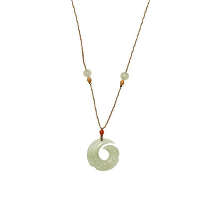 Natural Hetian Jade Necklace Pendant for Men and Women - Adjustable, Unisex Jewelry Pendant - STAR8S