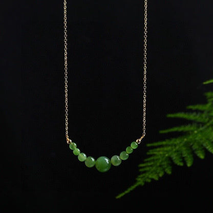 Natural Hetian Jade Necklace - Simple & Elegant Gold - Plated Pendant for Women | Original Design - STAR8S