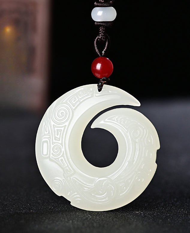 natural hetian jade pendant – turning fortune amulet for men & women – spiritual jade necklace - star8s