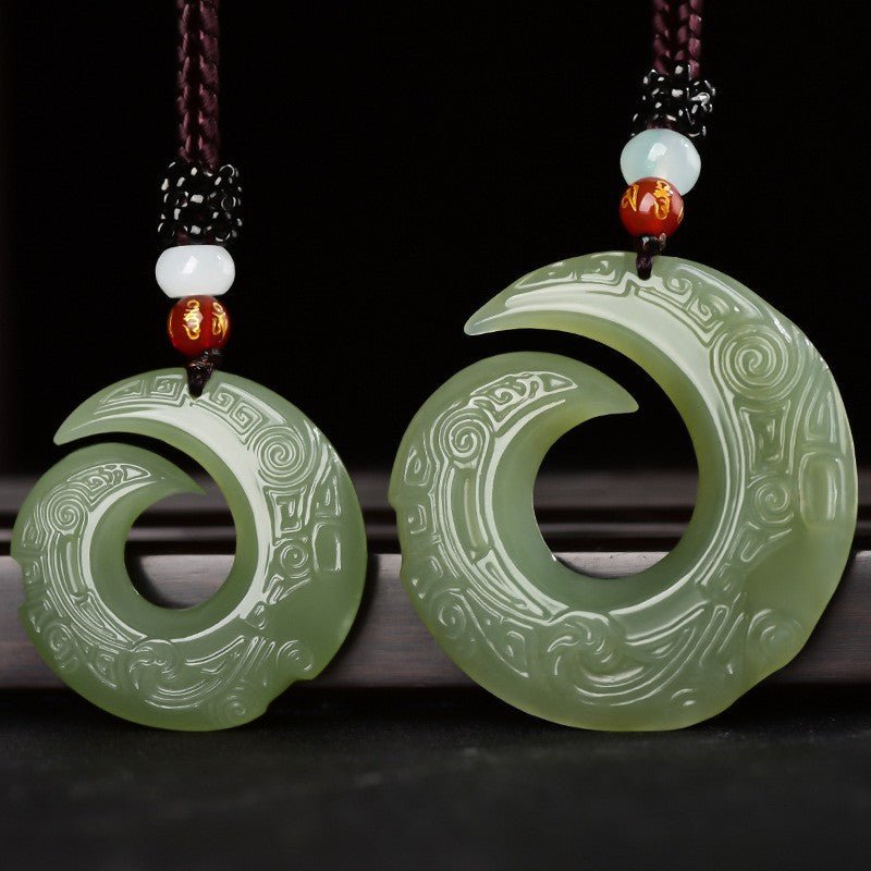 Natural Hetian Jade Pendant – Turning Fortune Amulet for Men & Women – Spiritual Jade Necklace - STAR8S