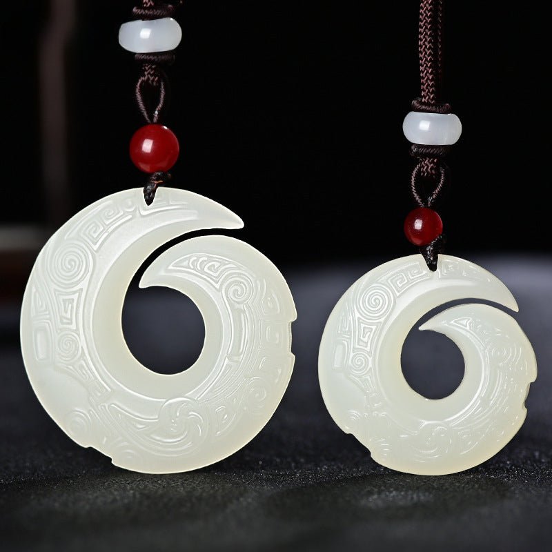 Natural Hetian Jade Pendant – Turning Fortune Amulet for Men & Women – Spiritual Jade Necklace - STAR8S