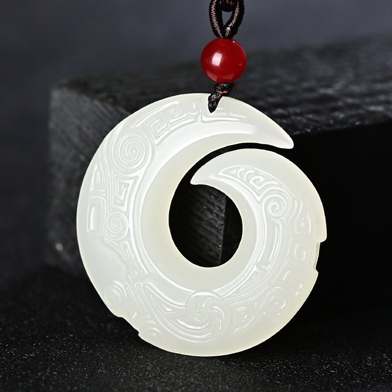 Natural Hetian Jade Pendant – Turning Fortune Amulet for Men & Women – Spiritual Jade Necklace - STAR8S