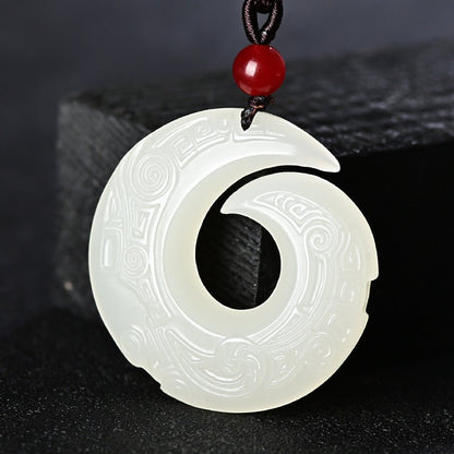 Natural Hetian Jade Pendant – Turning Fortune Amulet for Men & Women – Spiritual Jade Necklace - STAR8S