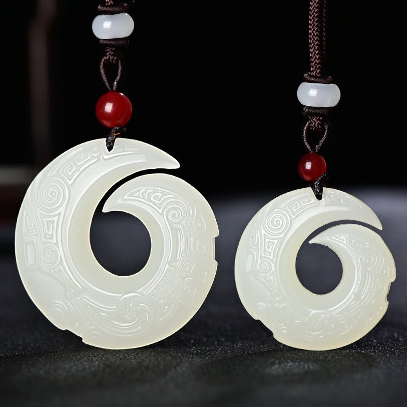 Natural Hetian Jade Pendant – Turning Fortune Amulet for Men & Women – Spiritual Jade Necklace - STAR8S