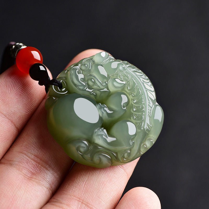 natural hetian jade pixiu ping'an kou pendant – spiritual protection and good luck necklace - star8s