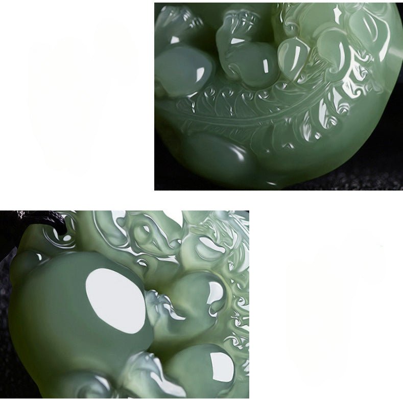 Natural Hetian Jade Pixiu Ping'an Kou Pendant – Spiritual Protection and Good Luck Necklace - STAR8S