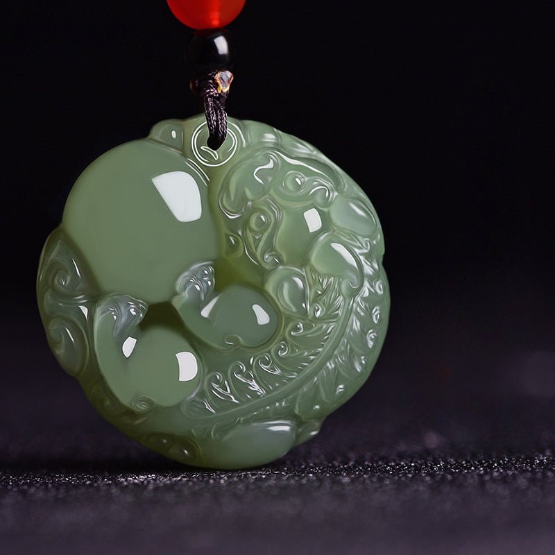 Natural Hetian Jade Pixiu Ping'an Kou Pendant – Spiritual Protection and Good Luck Necklace - STAR8S
