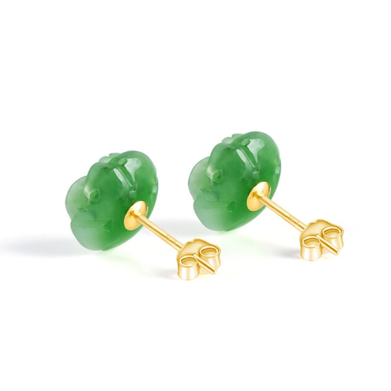 Natural Hetian Jade Rose Flower Earrings, S925 Silver – Elegant Women's Jewelry | High - End Fashion - STAR8S