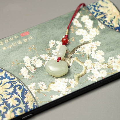 Natural Hetian Jade Ruyi Lock Keychain – Car, Phone & Bag Charm for Good Fortune - STAR8S