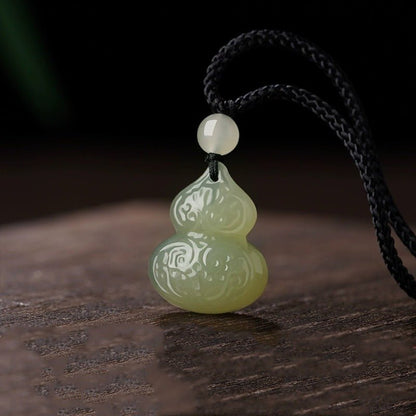Natural Hetian Jade Wealth and Fortune Gourd Pendant Necklace | Men & Women Jade Amulet - STAR8S