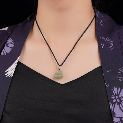 Natural Hetian Jade Wealth and Fortune Gourd Pendant Necklace | Men & Women Jade Amulet - STAR8S