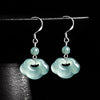S925 Silver Natural Jade Blue Water Cloud-Style Ruyi Earrings