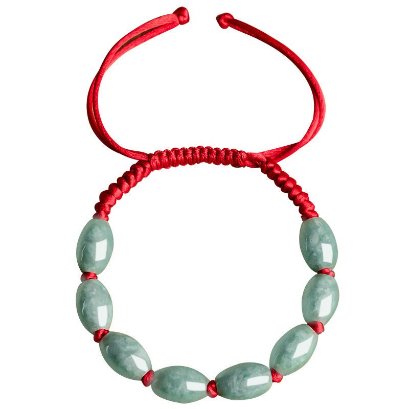 natural jade bracelet - handmade adjustable string bracelet for men & women, good luck bracelet - star8s