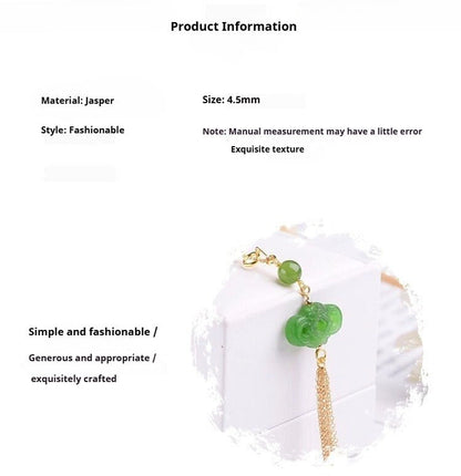 Natural Jade Necklace | Handcrafted 14K Gold - Plated Clavicle Chain for Women - Elegant and Timeless Fashion Jewelry 🌿💚 - STAR8S
