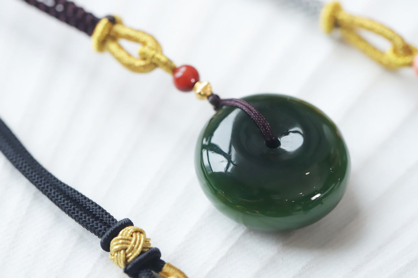 natural jade peace button pendant necklace - unisex, simple vintage charm - star8s