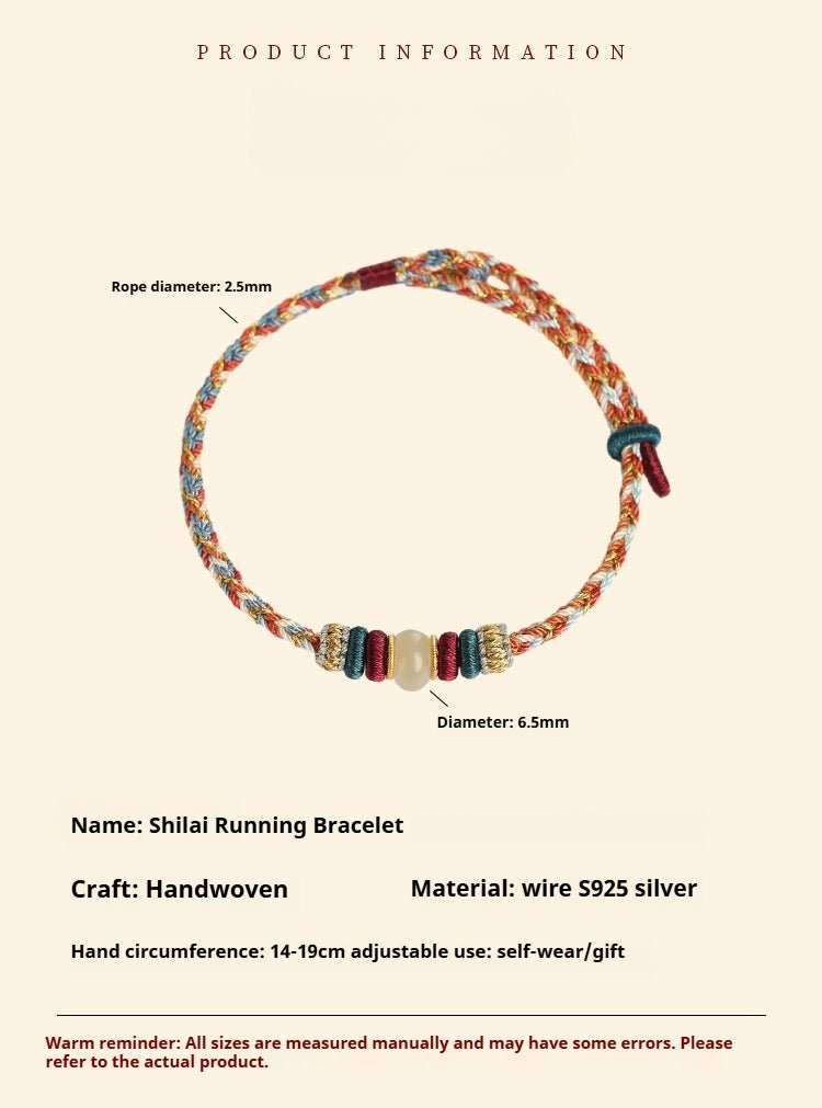 original design handmade dunhuang color bracelet | s925 silver stone luck bracelet for couples - star8s