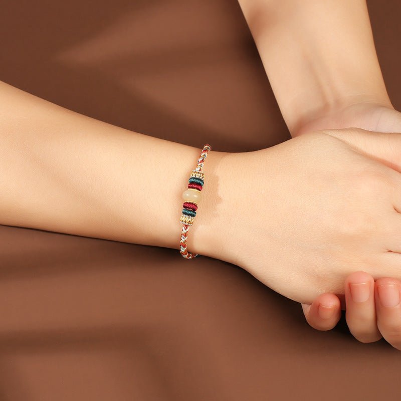 original design handmade dunhuang color bracelet | s925 silver stone luck bracelet for couples - star8s