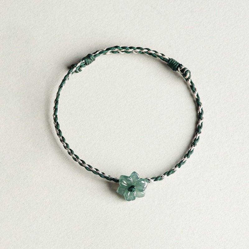 Original Jade Blue Orchid Flower Bracelet - Handcrafted Red String Bracelet for Couples - STAR8S
