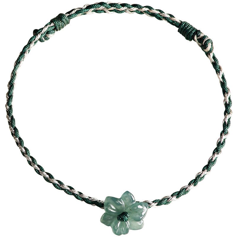 original jade blue orchid flower bracelet - handcrafted red string bracelet for couples - star8s