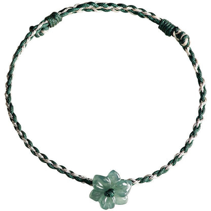 Original Jade Blue Orchid Flower Bracelet - Handcrafted Red String Bracelet for Couples - STAR8S