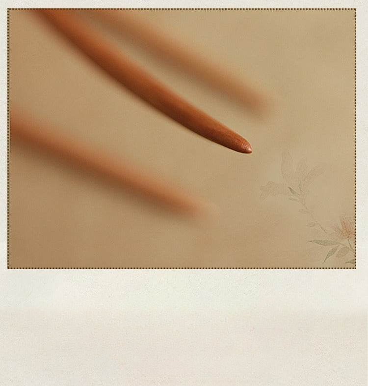Peach Wood Vintage Chinese Hairpin for Stylish Bun & Gifting - STAR8S