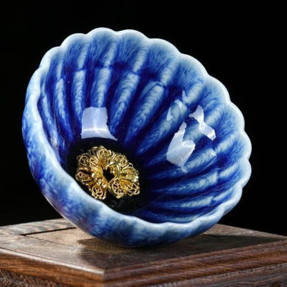 Peacock Tea Cups Couple Set – Handmade Gold - Inlaid, Tea Ceremony Stress Relief & Love Prestige - STAR8S